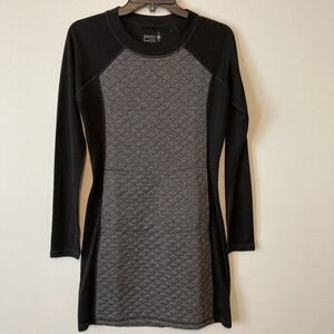 Smartwool Knit Dress Small Merino Wool Blend Lounge Everyday Diamond Gray Black